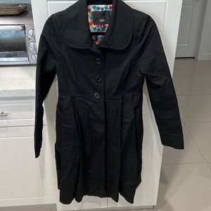 Woman’s Mossimo size small black long blazer trench coat jacket